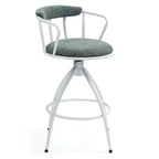 Juego de 2 taburetes de bar modernos giratorios de 26" de altura para mostrador, tapizados con respaldo bajo para isla de cocina