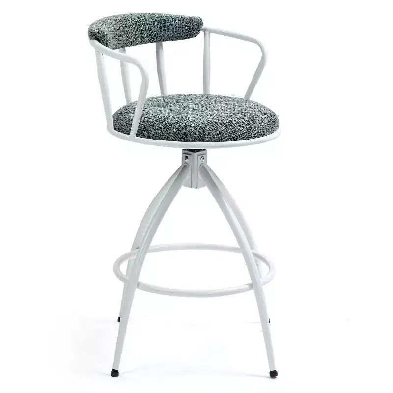 Juego de 2 taburetes de bar modernos giratorios de 26" de altura para mostrador, tapizados con respaldo bajo para isla de cocina