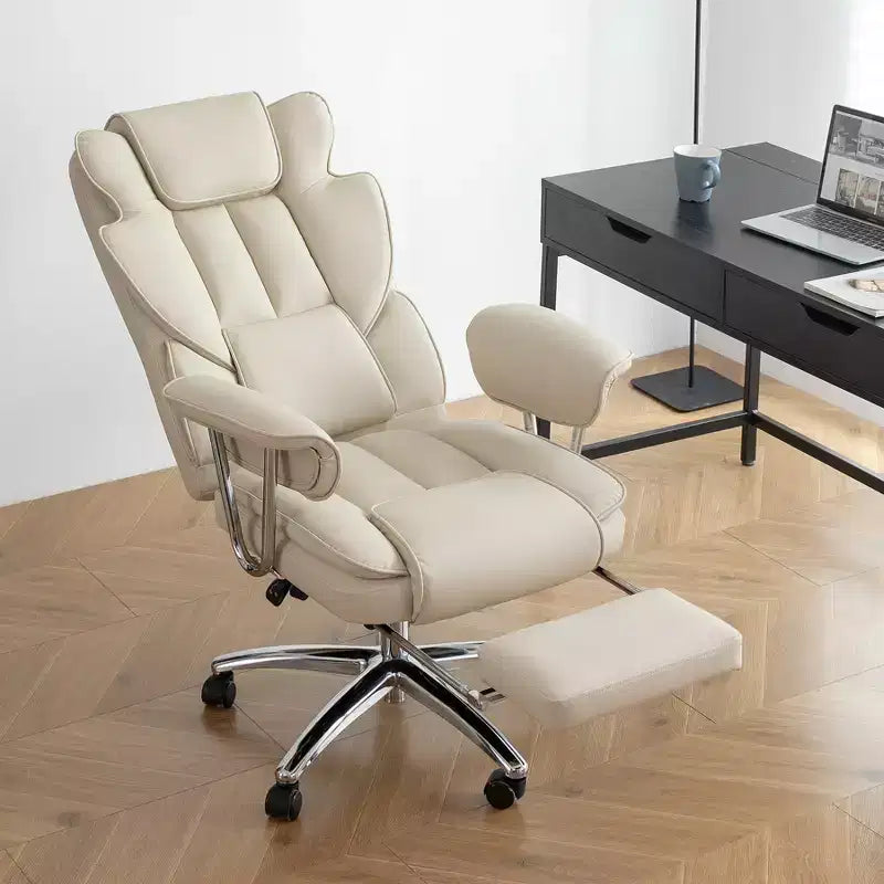Silla ejecutiva de oficina con respaldo alto, silla ergonómica de oficina con asiento extra ancho, soporte lumbar y reposabrazos acolchados, silla giratoria con ruedas para escritorio de casa