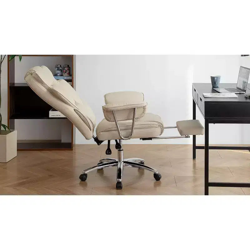 Silla ejecutiva de oficina con respaldo alto, silla ergonómica de oficina con asiento extra ancho, soporte lumbar y reposabrazos acolchados, silla giratoria con ruedas para escritorio de casa