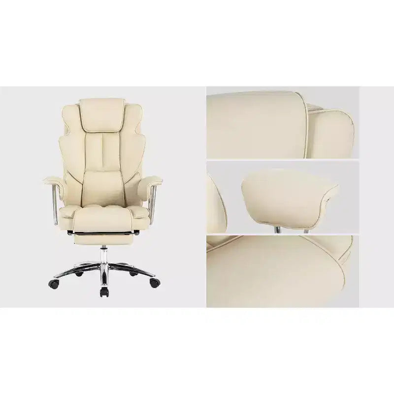 Silla ejecutiva de oficina con respaldo alto, silla ergonómica de oficina con asiento extra ancho, soporte lumbar y reposabrazos acolchados, silla giratoria con ruedas para escritorio de casa