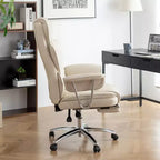 Silla ejecutiva de oficina con respaldo alto, silla ergonómica de oficina con asiento extra ancho, soporte lumbar y reposabrazos acolchados, silla giratoria con ruedas para escritorio de casa