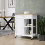 Carrito de isla de cocina, isla de cocina con ruedas y estante de almacenamiento, encimera de madera maciza, cajón, para comedor