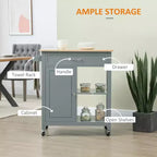 Carrito de isla de cocina, isla de cocina con ruedas y estante de almacenamiento, encimera de madera maciza, cajón, para comedor