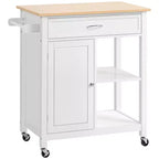 Carrito de isla de cocina, isla de cocina con ruedas y estante de almacenamiento, encimera de madera maciza, cajón, para comedor