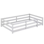 Cama Baja de Metal Twin con Valla para Niños, Cama Montessori Moderna para Dormitorio