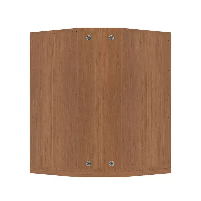 Mueble esquinero de almacenamiento con 2 puertas de madera maciza y estantes ajustables, beige, 31" ancho x 16" alto