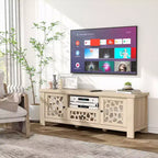 Mueble de TV retro de 55 pulgadas con puertas de espejo y cajones