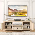 Mueble de TV retro de 55 pulgadas con puertas de espejo y cajones