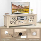 Mueble de TV retro de 55 pulgadas con puertas de espejo y cajones