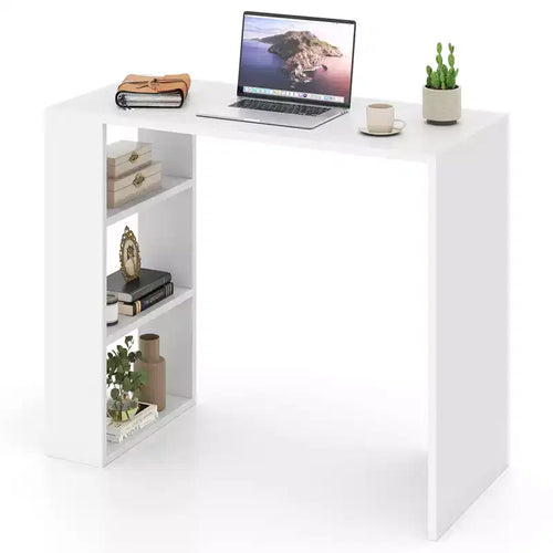 Costway 36 Compact Writing Desk w/ 3 Open Shelves Freestanding Anti-tipping Kit