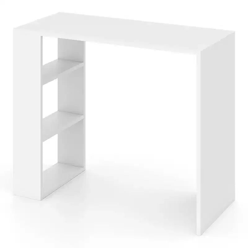 Escritorio compacto de 36" con 3 estantes abiertos y kit antivuelco, blanco, para oficina en casa o dormitorio