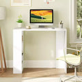 Escritorio compacto de 36" con 3 estantes abiertos y kit antivuelco, blanco, para oficina en casa o dormitorio