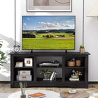 Mueble de TV de 58 pulgadas con 3 estantes ajustables para TV de 65 pulgadas, color negro