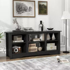 Mueble de TV de 58 pulgadas con 3 estantes ajustables para TV de 65 pulgadas, color negro