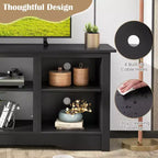 Mueble de TV de 58 pulgadas con 3 estantes ajustables para TV de 65 pulgadas, color negro