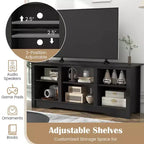 Mueble de TV de 58 pulgadas con 3 estantes ajustables para TV de 65 pulgadas, color negro