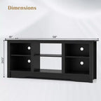 Mueble de TV de 58 pulgadas con 3 estantes ajustables para TV de 65 pulgadas, color negro