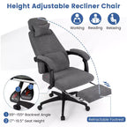 Sillón reclinable para oficina con reposapiés retráctil, ergonómico y respaldo alto