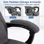 Sillón reclinable para oficina con reposapiés retráctil, ergonómico y respaldo alto