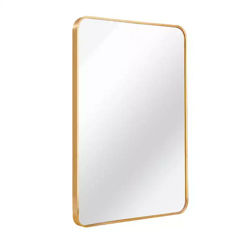 Espejo de baño rectangular de 24x36'', espejo de pared decorativo con película inastillable y marco de aluminio cepillado para baño, sala de estar