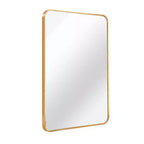 Espejo de baño rectangular de 24x36'', espejo de pared decorativo con película inastillable y marco de aluminio cepillado para baño, sala de estar