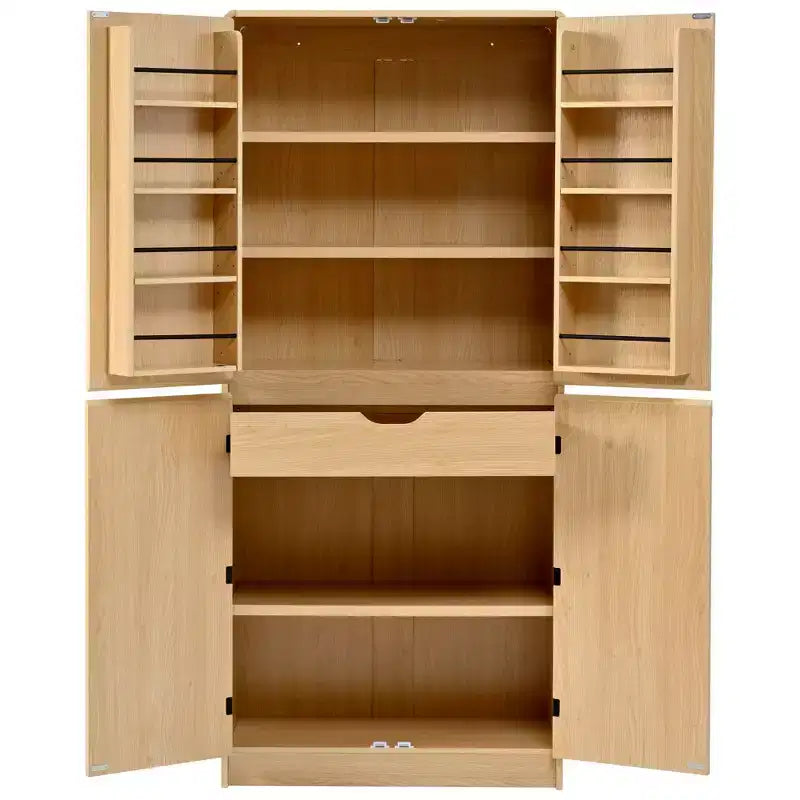 Mueble de almacenamiento de cocina de 72 pulgadas con puerta, estantes y estantes ajustables
