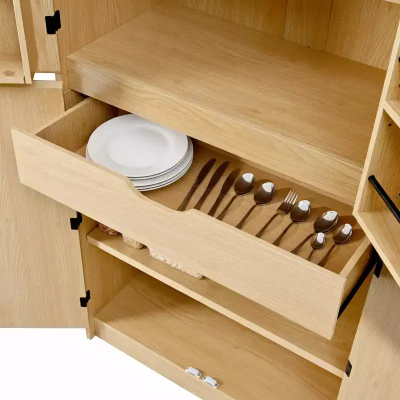 Mueble de almacenamiento de cocina de 72 pulgadas con puerta, estantes y estantes ajustables