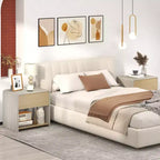 Mesita de Noche de Estilo Moderno de 2 Niveles para Sofá/Cama con Cajón y Estante Abierto
