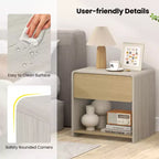 Mesita de Noche de Estilo Moderno de 2 Niveles para Sofá/Cama con Cajón y Estante Abierto