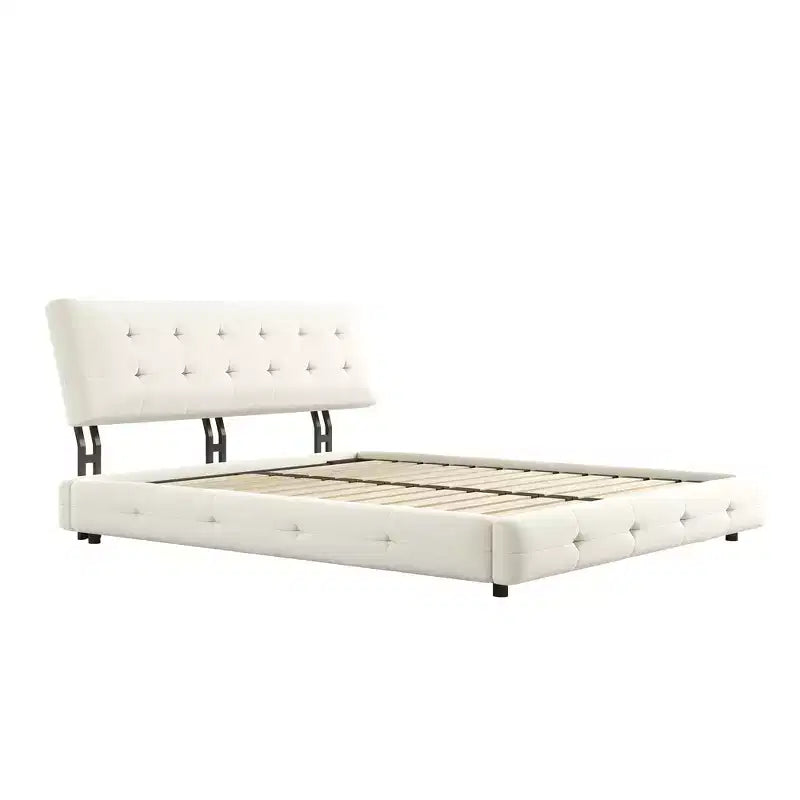 Cama Plataforma King Size de Chenilla, Estructura de Madera, Cabecero Tapizado con Almohada de Nube Ultra Suave Extra Grande
