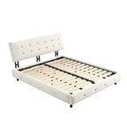 Cama Plataforma King Size de Chenilla, Estructura de Madera, Cabecero Tapizado con Almohada de Nube Ultra Suave Extra Grande