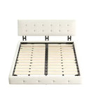 Cama Plataforma King Size de Chenilla, Estructura de Madera, Cabecero Tapizado con Almohada de Nube Ultra Suave Extra Grande