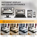 Cama Plataforma King Size de Chenilla, Estructura de Madera, Cabecero Tapizado con Almohada de Nube Ultra Suave Extra Grande