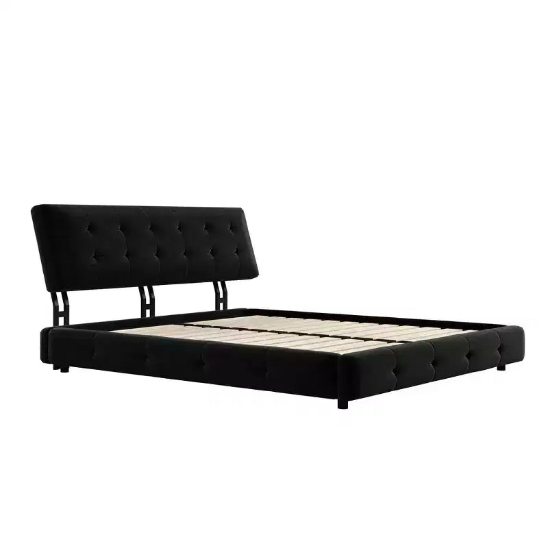 Cama Plataforma King Size de Chenilla, Estructura de Madera, Cabecero Tapizado con Almohada de Nube Ultra Suave Extra Grande