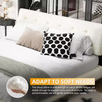 Cama Plataforma King Size de Chenilla, Estructura de Madera, Cabecero Tapizado con Almohada de Nube Ultra Suave Extra Grande