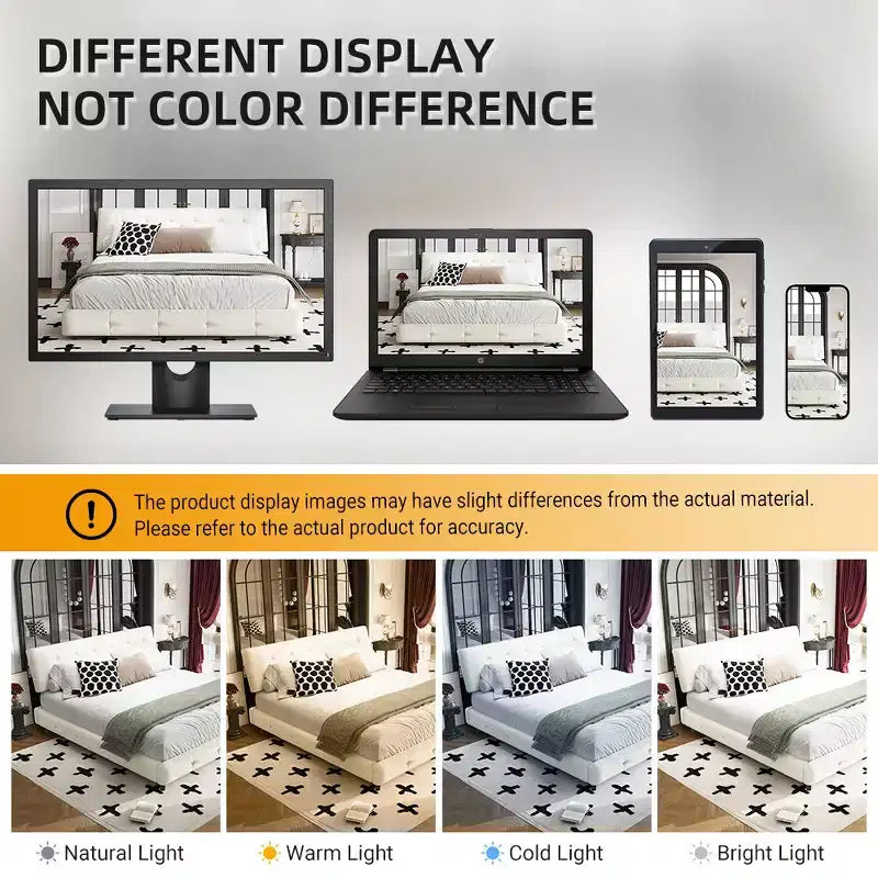Cama Plataforma King Size de Chenilla, Estructura de Madera, Cabecero Tapizado con Almohada de Nube Ultra Suave Extra Grande