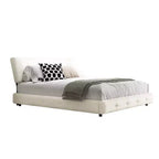 Cama Plataforma King Size de Chenilla, Estructura de Madera, Cabecero Tapizado con Almohada de Nube Ultra Suave Extra Grande