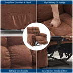 Sillón reclinable extra ancho y extragrande con masaje y calor - Sillón reclinable manual de felpa para sala de estar, comodidad estilo "Lazy Boy" con reclinación de 150 grados