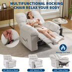 Sillón reclinable extra ancho y extragrande con masaje y calor - Sillón reclinable manual de felpa para sala de estar, comodidad estilo "Lazy Boy" con reclinación de 150 grados