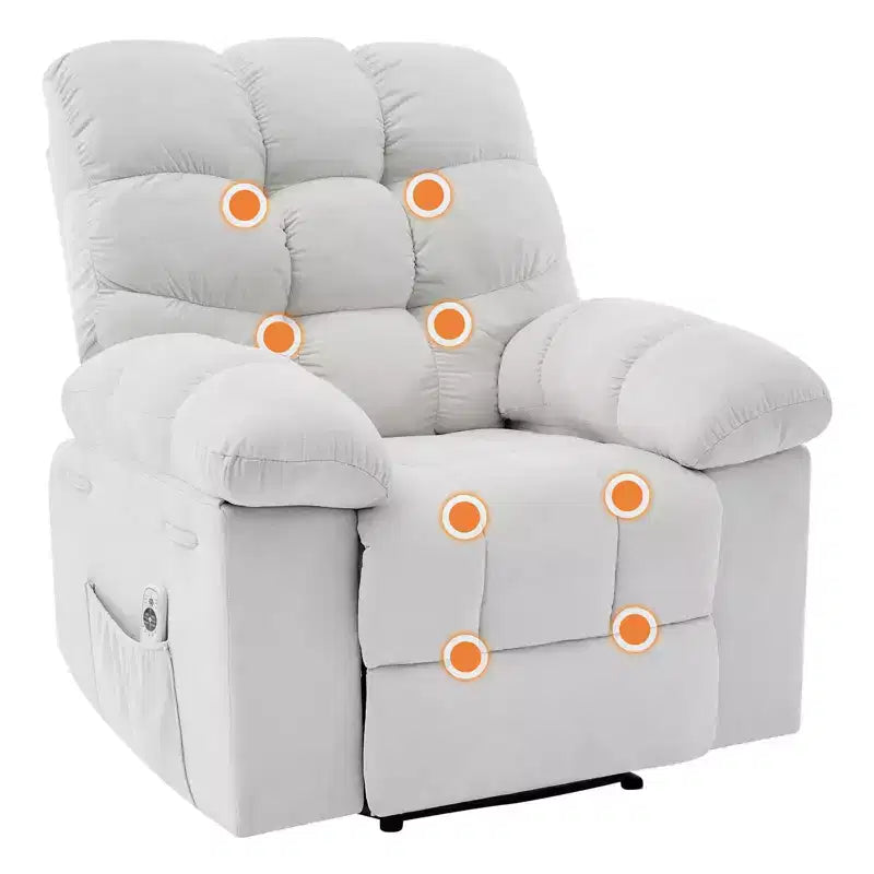 Extra Wide & Oversized Recliner Chair with Massage and Heat - Plush Manual Recliner for Living Room, Lazy Boy-Style Comfort with 150 Recline