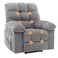 Sillón reclinable extra ancho y extragrande con masaje y calor - Sillón reclinable manual de felpa para sala de estar, comodidad estilo "Lazy Boy" con reclinación de 150 grados