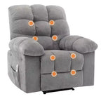 Sillón reclinable extra ancho y extragrande con masaje y calor - Sillón reclinable manual de felpa para sala de estar, comodidad estilo "Lazy Boy" con reclinación de 150 grados