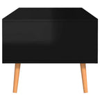 Mesa de centro rectangular con cajón y estante abierto, madera de ingeniería, blanca, 39.4"L x 19.5"W
