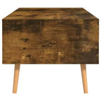 Mesa de centro rectangular con cajón y estante abierto, madera de ingeniería, blanca, 39.4"L x 19.5"W