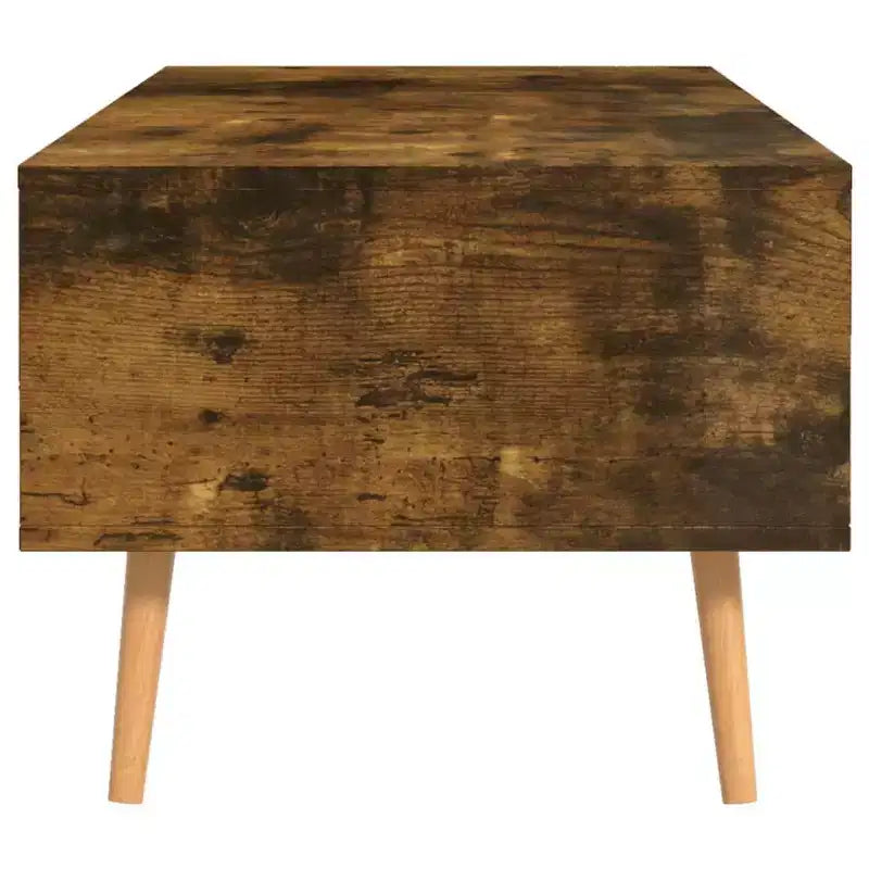 Mesa de centro rectangular con cajón y estante abierto, madera de ingeniería, blanca, 39.4"L x 19.5"W