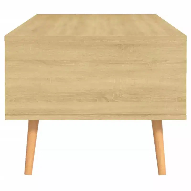 Mesa de centro rectangular con cajón y estante abierto, madera de ingeniería, blanca, 39.4"L x 19.5"W