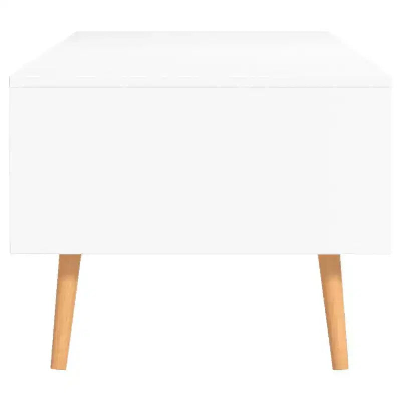Mesa de centro rectangular con cajón y estante abierto, madera de ingeniería, blanca, 39.4"L x 19.5"W