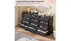 Cómoda doble de 12 cajones con encimera ancha, MDF, 63" ancho x 32.7" alto, dormitorio o sala de estar