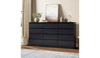 Cómoda doble de 12 cajones con encimera ancha, MDF, 63" ancho x 32.7" alto, dormitorio o sala de estar